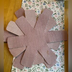 Pampered Chef’s Red and White Patterned Pot Protectors